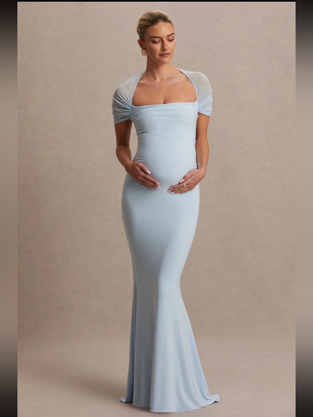 Club London- Light Blue Maternity Dress